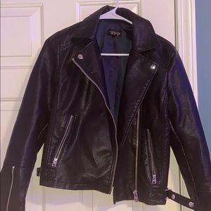Top shop leather Moto biker jacket